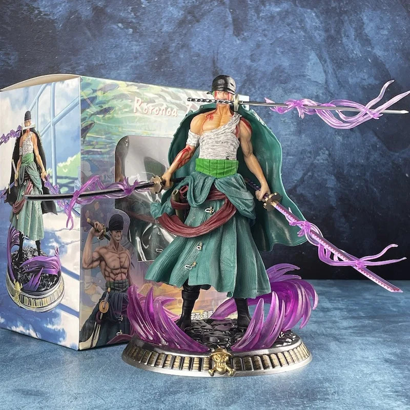New One Piece Anime Figure Bath Blood Roronoa Zoro PVC 21Cm Action Figure Collection Exquisite Model Birthday Gifts Figurine