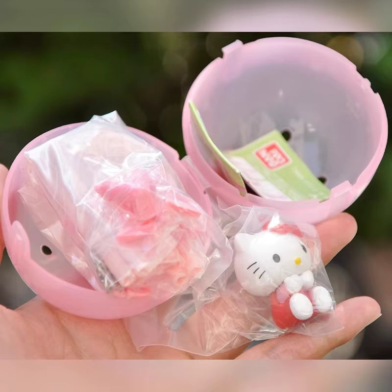 Sanrio Cartoon Hello Kitty Cinnamoroll My Melody Pom Purin Swing Action Figures Gashapon Toys Decoration Ornament Kids Gifts
