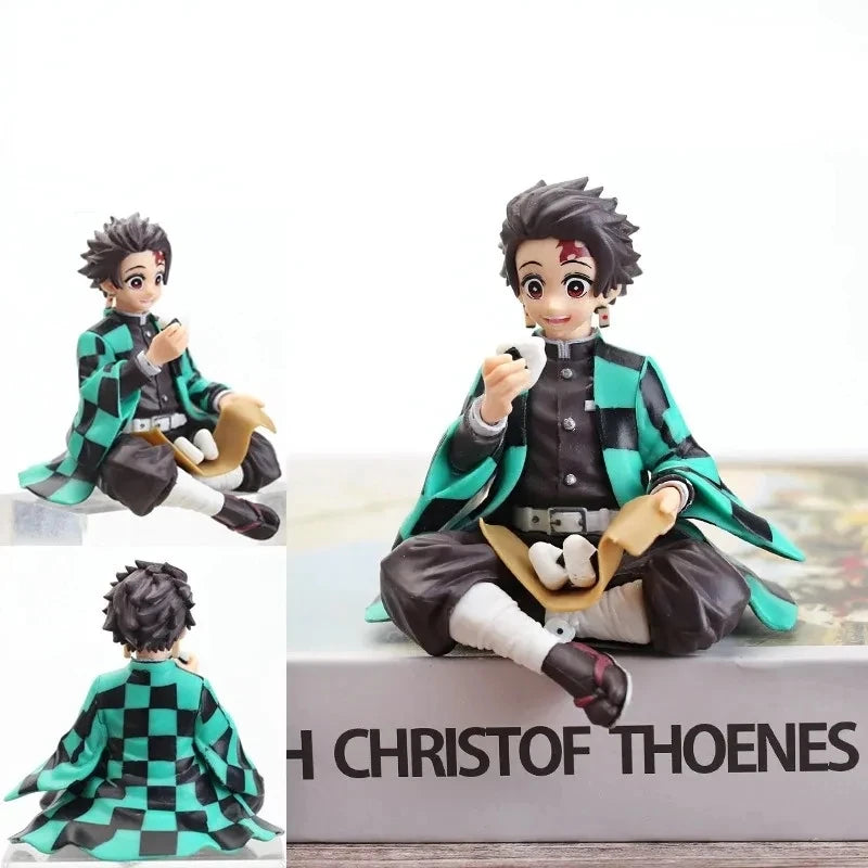 10-15Cm Anime Demon Slayer Figure Kamado Tanjirou Nezuko Sitting Posture Action Figure PVC Model Doll Collection Toy Gift