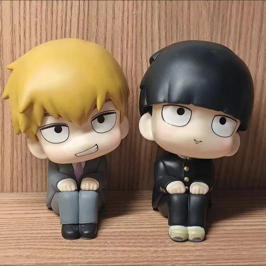 Anime Mob Psycho 100 Figures Gk Reigen Arataka Q Edition Kawaii Sitting Palm Series Model Doll Desktop Ornaments Collectible Toy