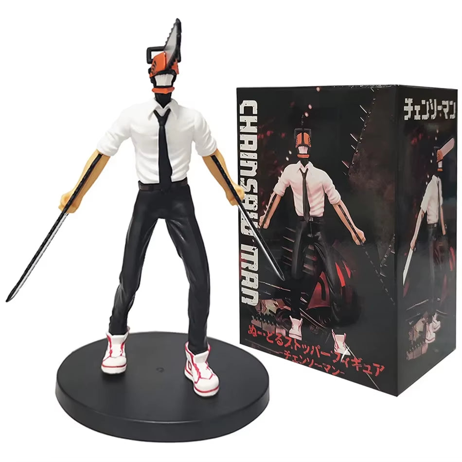 Anime14-17 Cm Chainsaw Man Figure 2 Pieces Set Denji Action Figure Car Decoration Doll PVC Collectiontoys Children Gifts