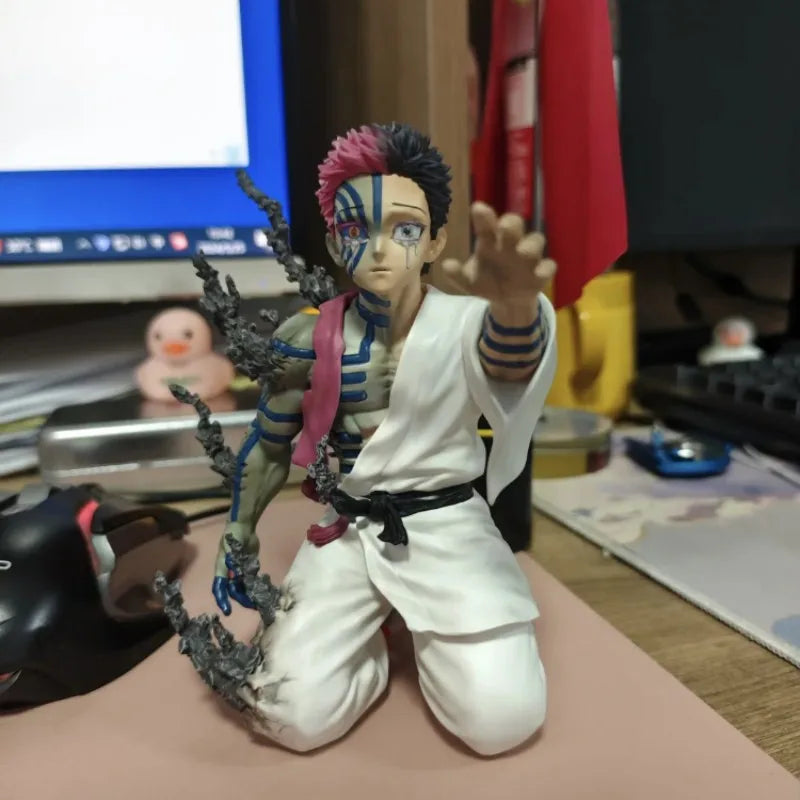 New 13Cm Demon Slayer Anime Figureakaza Hakuji Model Doll Action Figurine Pvc Decoration Peripheral Desktop Ornament Decor Toy