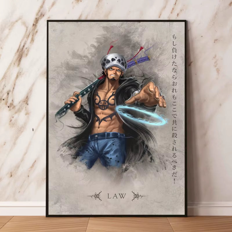 Canvas Artwork Painting Posters One Piece Luffy Zoro Cuadros Classic Figures Picture Best Gifts Wall Art Decor Kids Toys Action