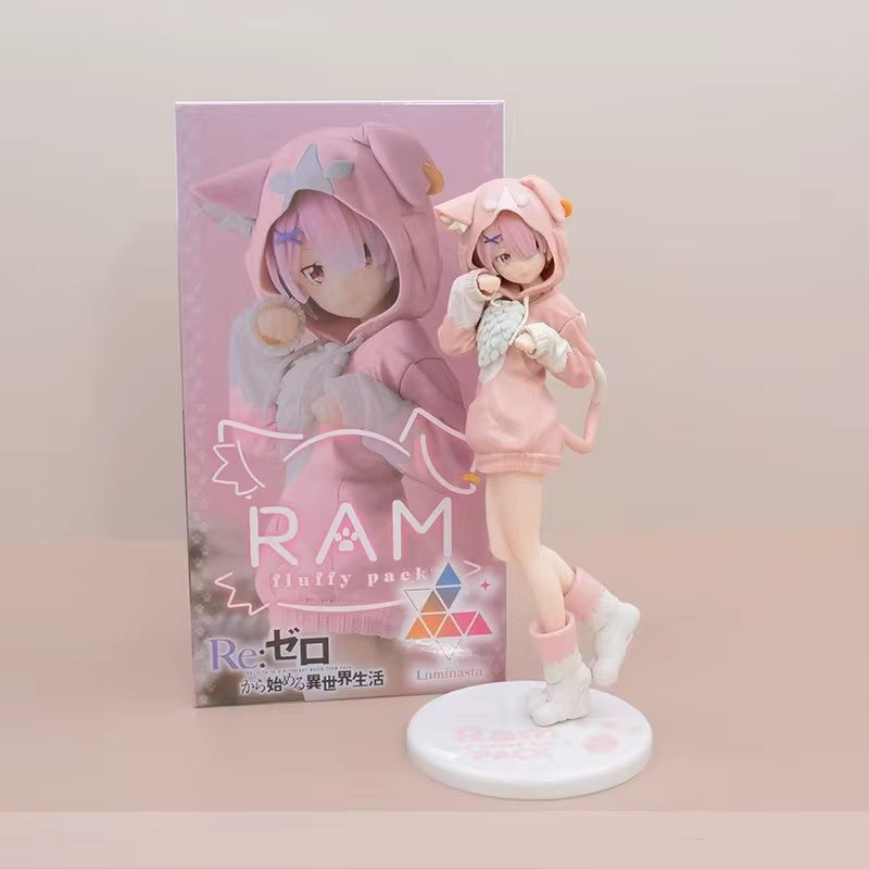 Anime Re:Life in a Different World from Zero Kawaii Rem Figure Ram PVC Model Emilia Figurine Hobbies Toys for Birthday Gift