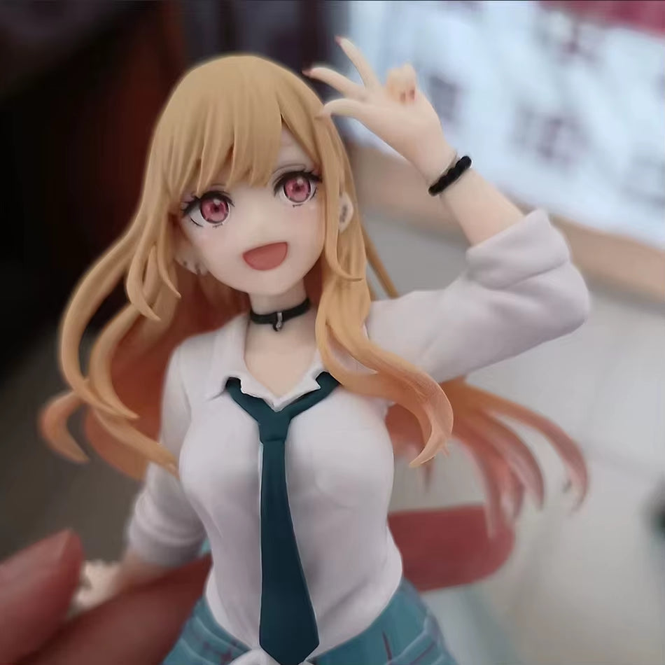 18CM My Dress-Up Darling Anime Figure Kitagawa Marin Action Figure School Uniform Dress-Up PVC Standing Model Toy Doll Kid Gifts