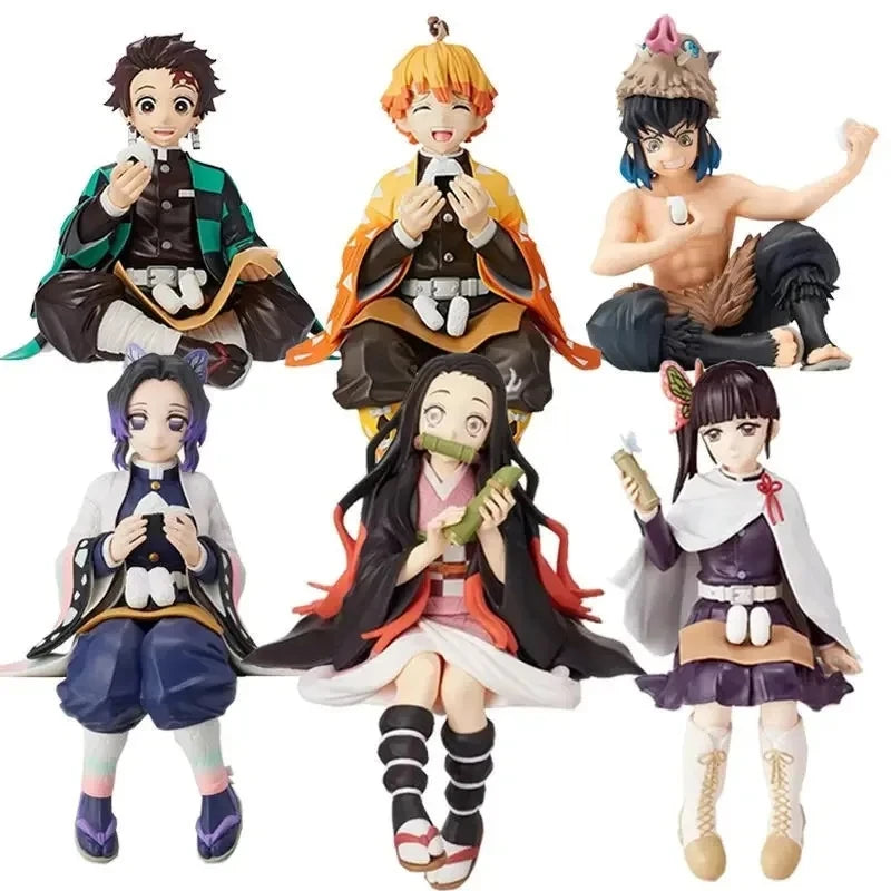 10-15Cm Anime Demon Slayer Figure Kamado Tanjirou Nezuko Sitting Posture Action Figure PVC Model Doll Collection Toy Gift