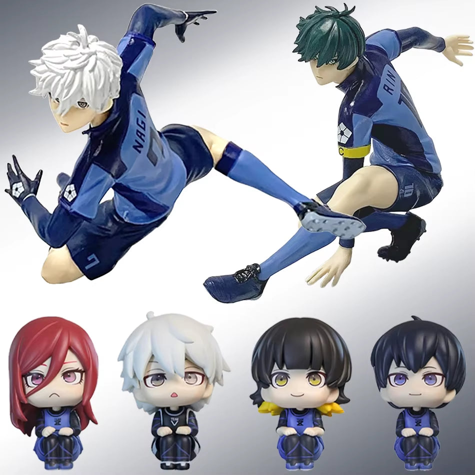 10Cm Q Version Blue Lock Anime Figure Sagi Yoichi Chigiri Hyoma Nagi Seishiro Figures Collection Model Figurine Doll Toy