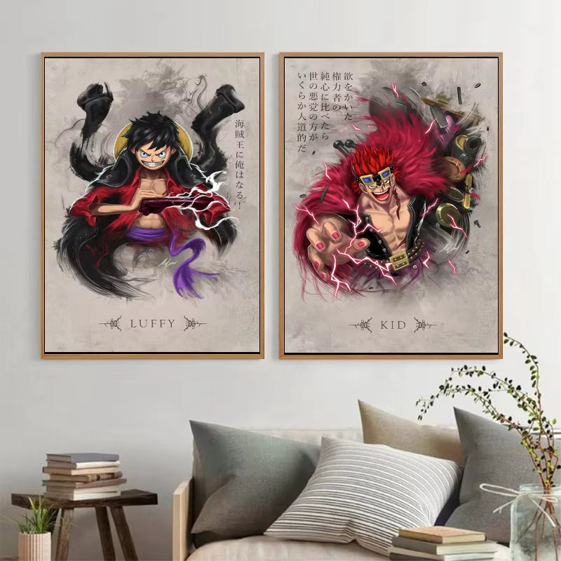 Canvas Artwork Painting Posters One Piece Luffy Zoro Cuadros Classic Figures Picture Best Gifts Wall Art Decor Kids Toys Action