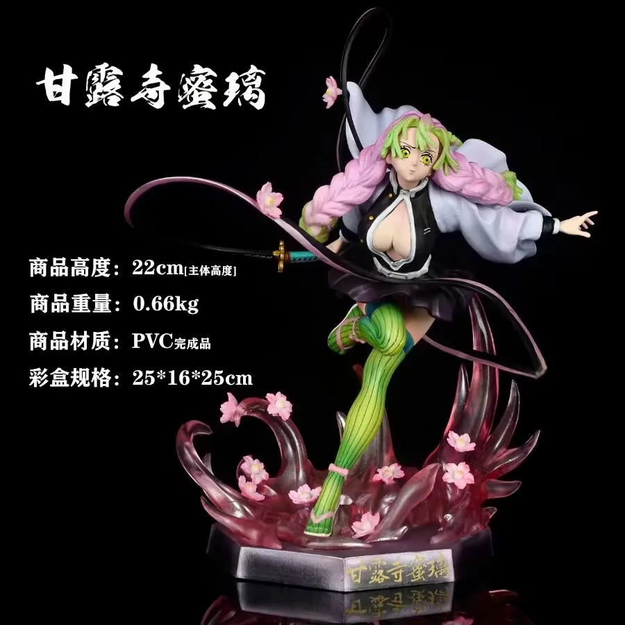 Demon Slayer Kanroji Mitsuri 22Cm Anime Girl Figure Model GK Statue for Boys Desktop Decoration Collectible Ornament Toys Gifts