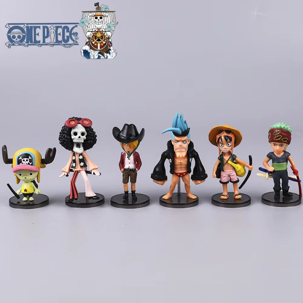 One Piece 6Pcs Figure Set - Luffy, Zoro, Chopper Cake Topper & Display Models, Baking Decor & Anime Collectibles