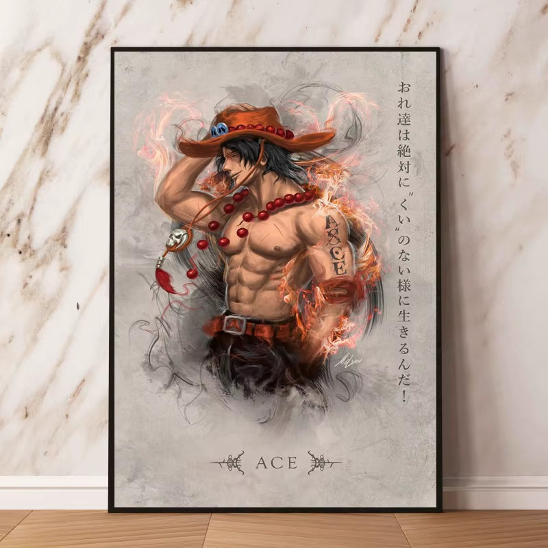 Canvas Artwork Painting Posters One Piece Luffy Zoro Cuadros Classic Figures Picture Best Gifts Wall Art Decor Kids Toys Action