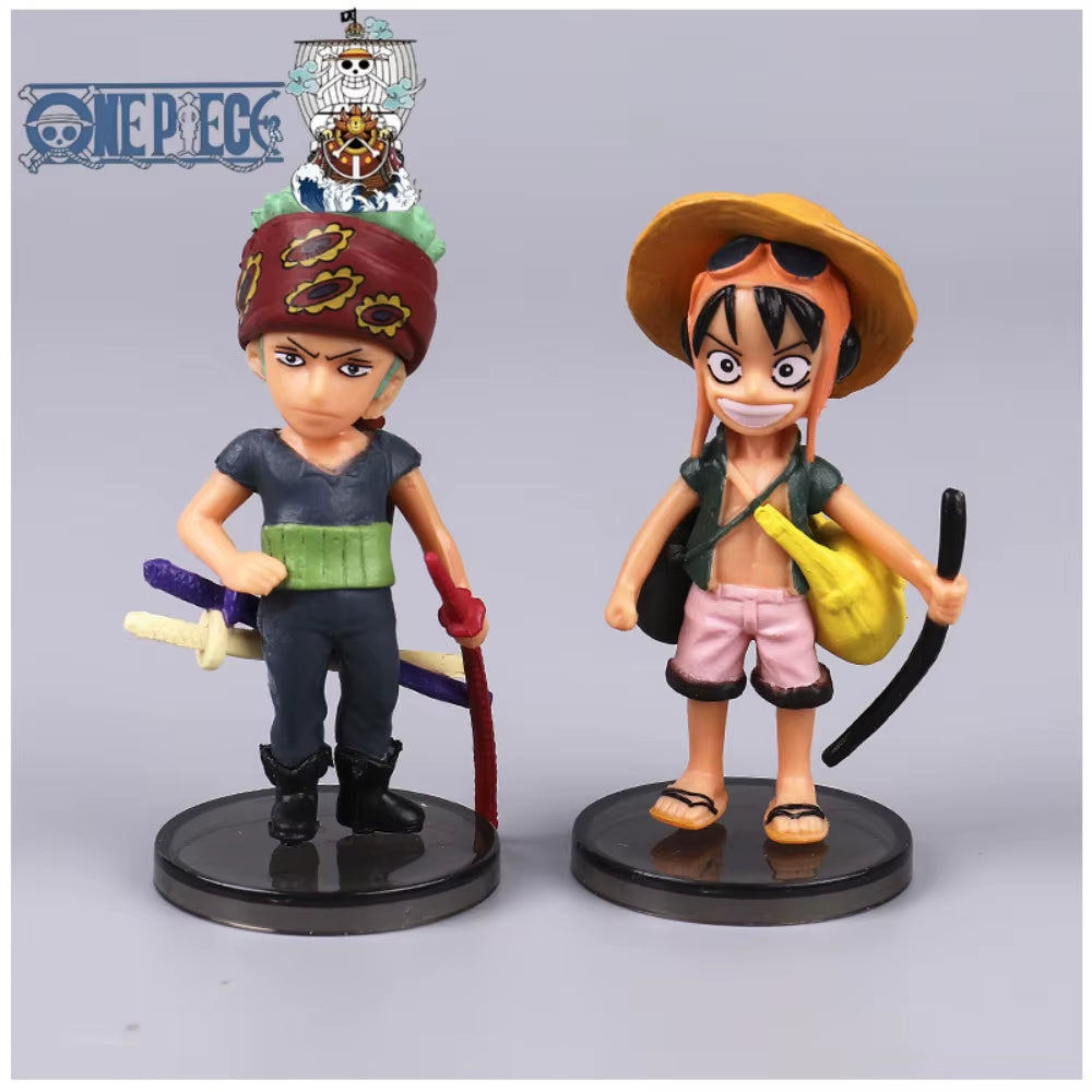 One Piece 6Pcs Figure Set - Luffy, Zoro, Chopper Cake Topper & Display Models, Baking Decor & Anime Collectibles