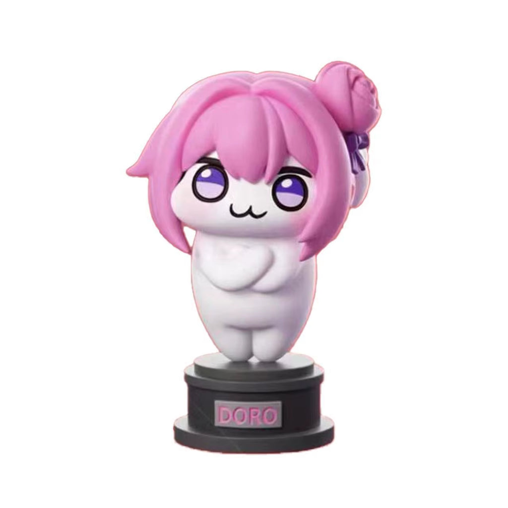 Q Version Nikke Doro Pvc Anime Game Character Figurines Desktop Ornaments Fashionable Cute Pink Dog Girl Birthday Toy Model Gift