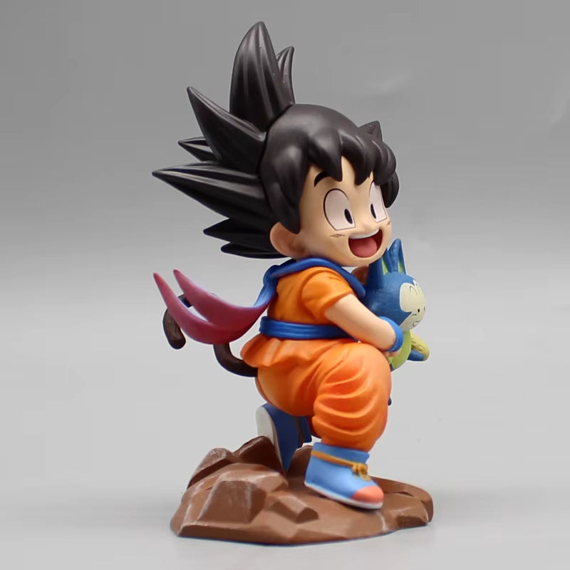 9Cm Dragon Ball Gk Childhood Son Goku Anime Figures Embrace Poole Attendant Kawaii Model Statue Desktop Decoration Kids Toy Gift