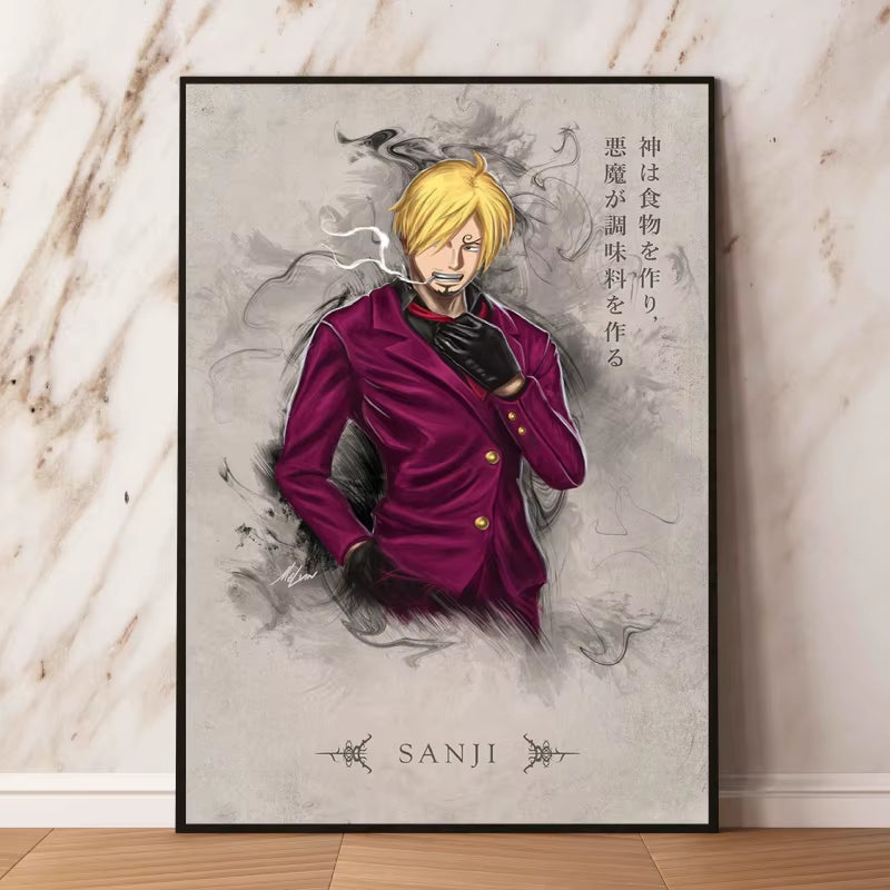 Canvas Artwork Painting Posters One Piece Luffy Zoro Cuadros Classic Figures Picture Best Gifts Wall Art Decor Kids Toys Action