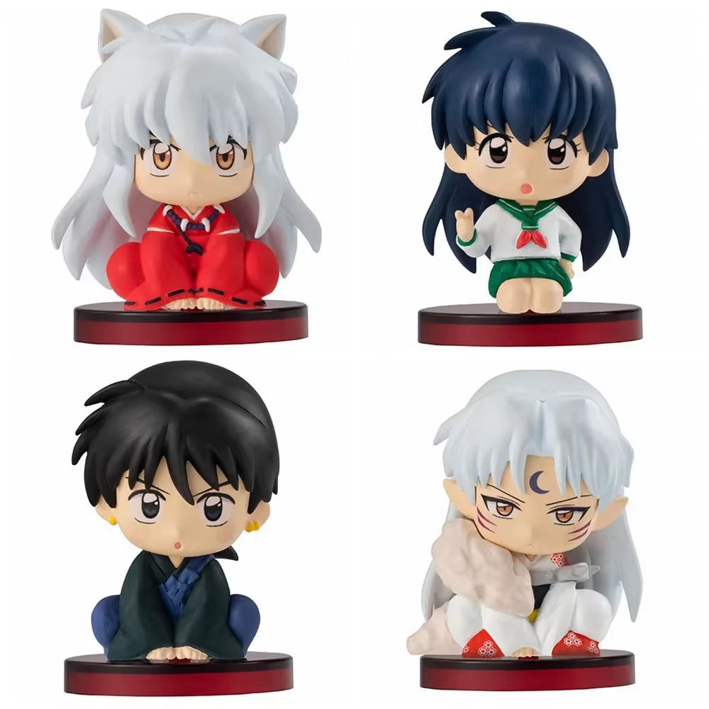 4Pcs/Set Anime INUYASHA Cute Figure Model Toys 5Cm