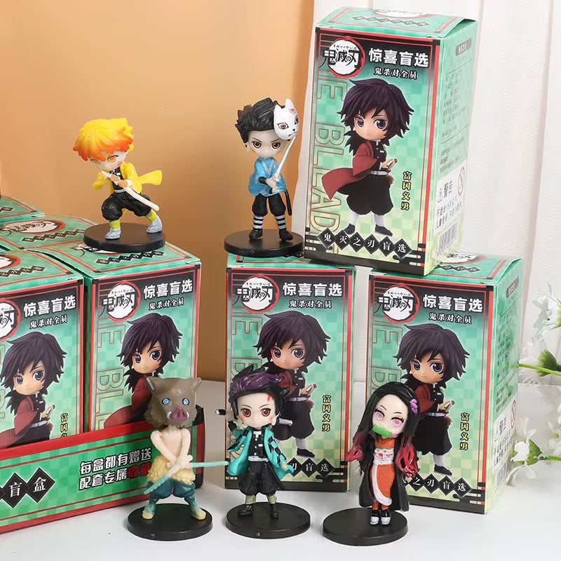 12Pcs/Set Surprise Blind Box Anime Action Figures ONE PIECE Demon Slayer NARUTO Doll Model Decorative Ornament Toys Kids Gifts ﻿