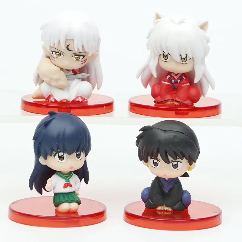 4Pcs/Set Anime INUYASHA Cute Figure Model Toys 5Cm