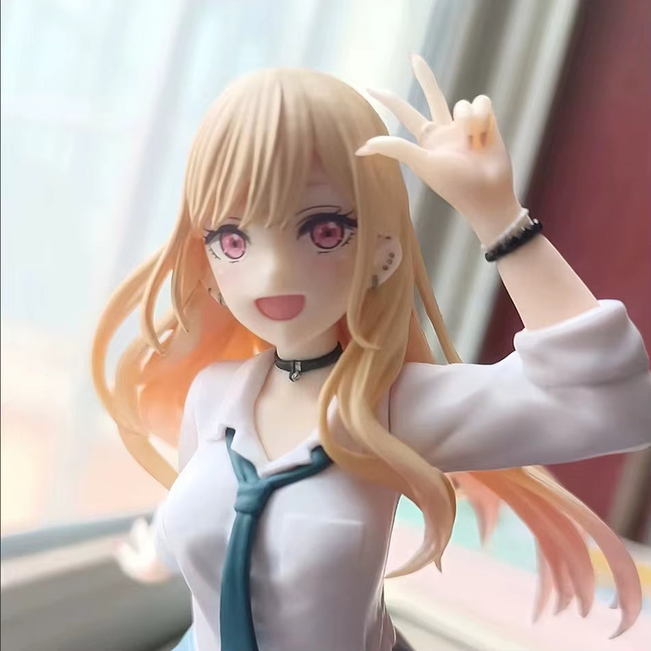 18CM My Dress-Up Darling Anime Figure Kitagawa Marin Action Figure School Uniform Dress-Up PVC Standing Model Toy Doll Kid Gifts