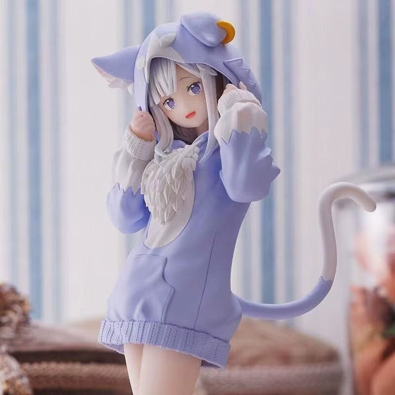 Anime Re:Life in a Different World from Zero Kawaii Rem Figure Ram PVC Model Emilia Figurine Hobbies Toys for Birthday Gift