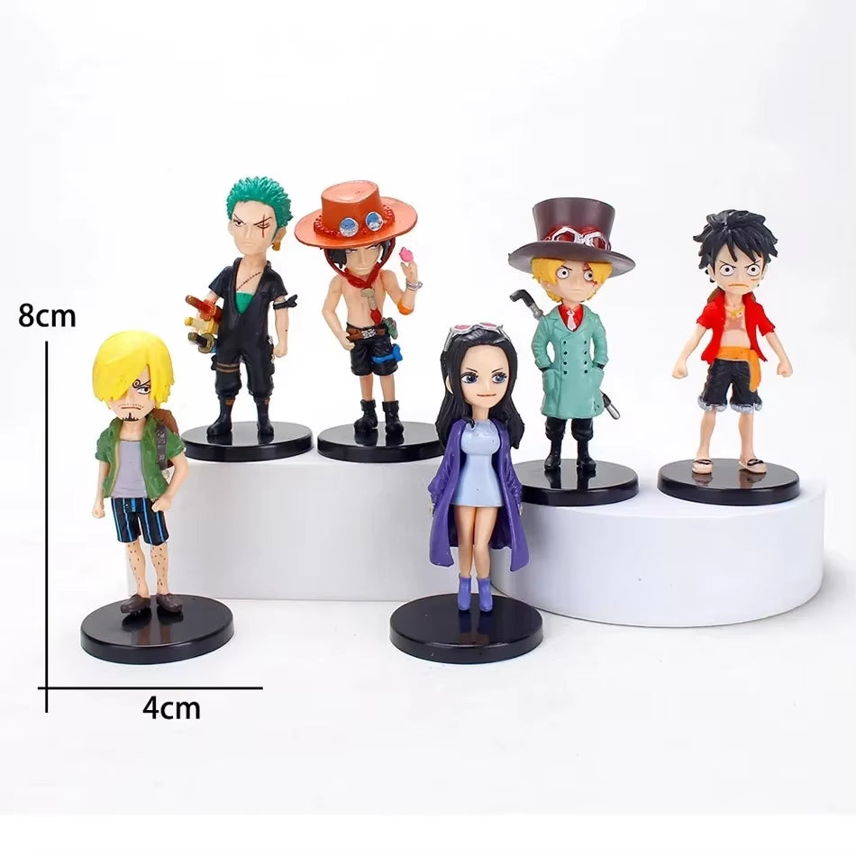 6Pcs/Set Anime One Piece Action Figure PVC Luffy New Action Collectible Model Decorations Doll Children Toys for Christmas Gift
