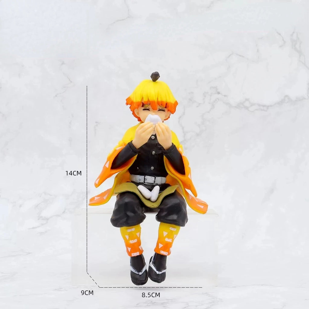 10-15Cm Anime Demon Slayer Figure Kamado Tanjirou Nezuko Sitting Posture Action Figure PVC Model Doll Collection Toy Gift
