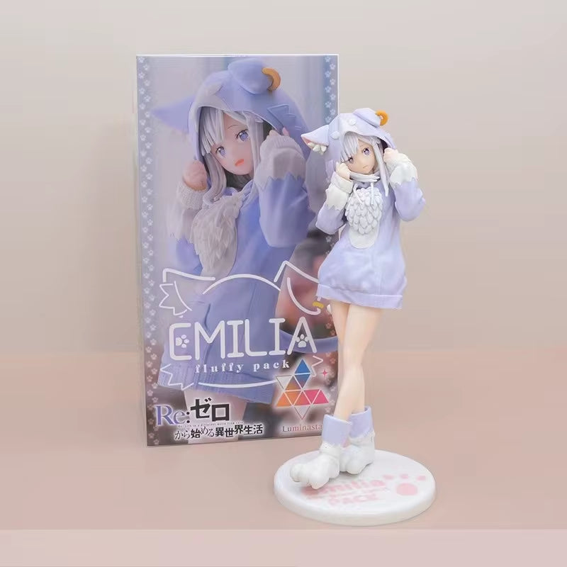Anime Re:Life in a Different World from Zero Kawaii Rem Figure Ram PVC Model Emilia Figurine Hobbies Toys for Birthday Gift