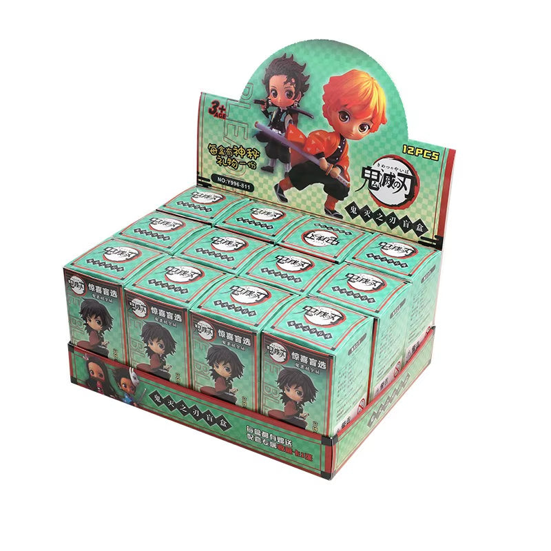 12Pcs/Set Surprise Blind Box Anime Action Figures ONE PIECE Demon Slayer NARUTO Doll Model Decorative Ornament Toys Kids Gifts ﻿