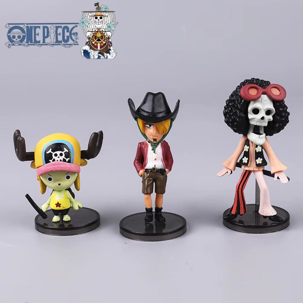One Piece 6Pcs Figure Set - Luffy, Zoro, Chopper Cake Topper & Display Models, Baking Decor & Anime Collectibles