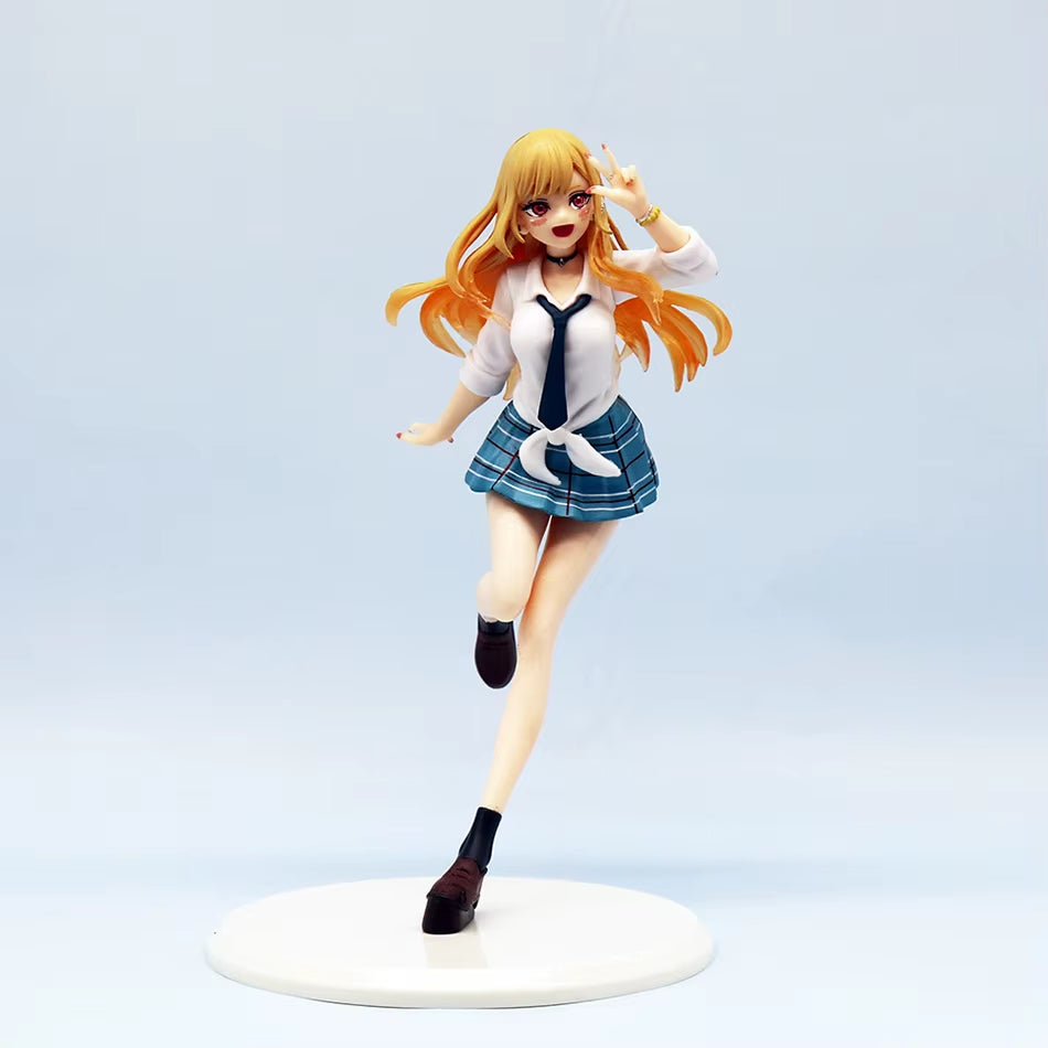 18CM My Dress-Up Darling Anime Figure Kitagawa Marin Action Figure School Uniform Dress-Up PVC Standing Model Toy Doll Kid Gifts