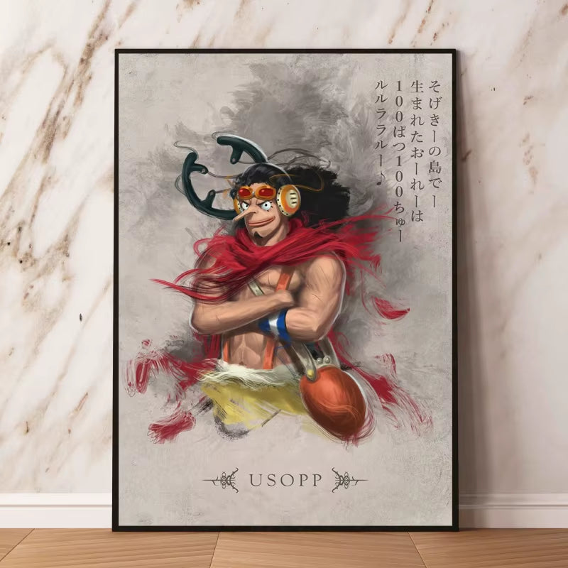 Canvas Artwork Painting Posters One Piece Luffy Zoro Cuadros Classic Figures Picture Best Gifts Wall Art Decor Kids Toys Action