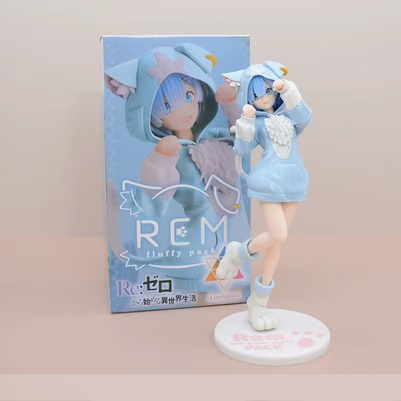 Anime Re:Life in a Different World from Zero Kawaii Rem Figure Ram PVC Model Emilia Figurine Hobbies Toys for Birthday Gift