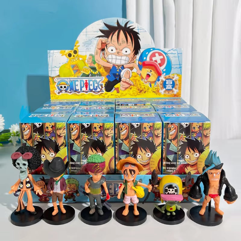12Pcs/Set Surprise Blind Box Anime Action Figures ONE PIECE Demon Slayer NARUTO Doll Model Decorative Ornament Toys Kids Gifts ﻿