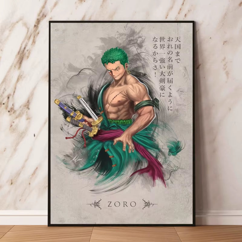 Canvas Artwork Painting Posters One Piece Luffy Zoro Cuadros Classic Figures Picture Best Gifts Wall Art Decor Kids Toys Action