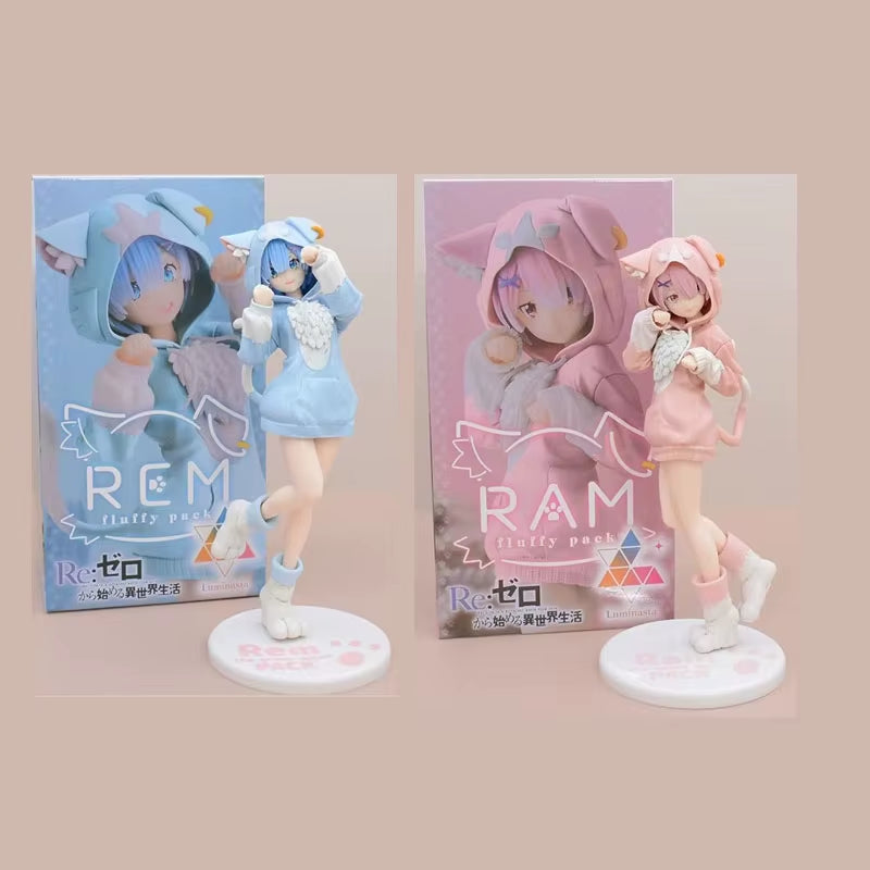 Anime Re:Life in a Different World from Zero Kawaii Rem Figure Ram PVC Model Emilia Figurine Hobbies Toys for Birthday Gift