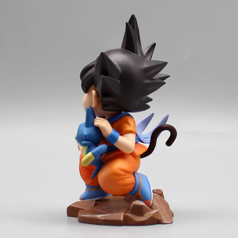 9Cm Dragon Ball Gk Childhood Son Goku Anime Figures Embrace Poole Attendant Kawaii Model Statue Desktop Decoration Kids Toy Gift